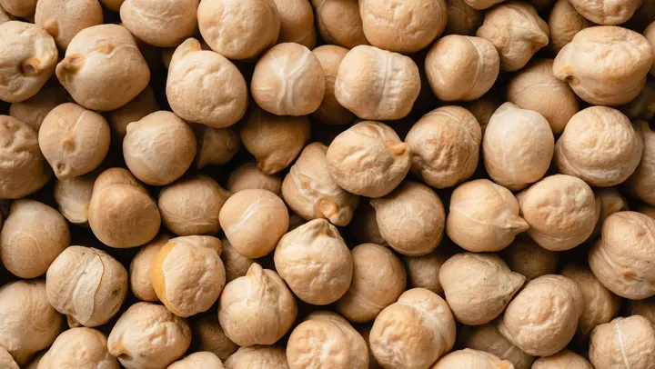 A close view of dried chickpeas